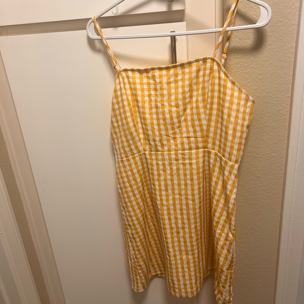 Yellow plaid dress